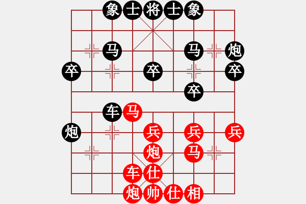 象棋棋譜圖片：小小思念雨[黑] -VS- 二哥[紅] - 步數(shù)：30 