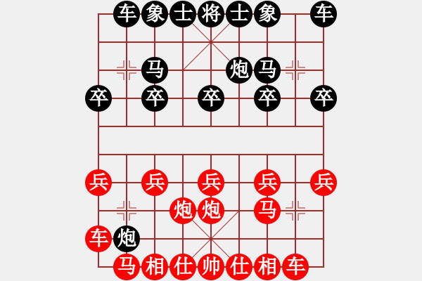 象棋棋谱图片：男子组 4-3 山东 王禹博 红先和 陕西 申嘉伟 - 步数：10 