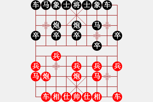 象棋棋譜圖片：東方不敗 勝 郭海軍 E17 仙人指路轉(zhuǎn)左中炮對卒底炮轉(zhuǎn)順炮 - 步數(shù)：10 