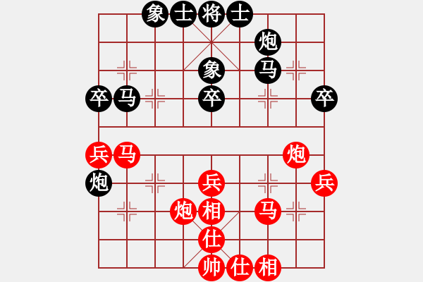 象棋棋譜圖片：菜鳥來了(9星)-和-gdujn(9星) - 步數(shù)：40 