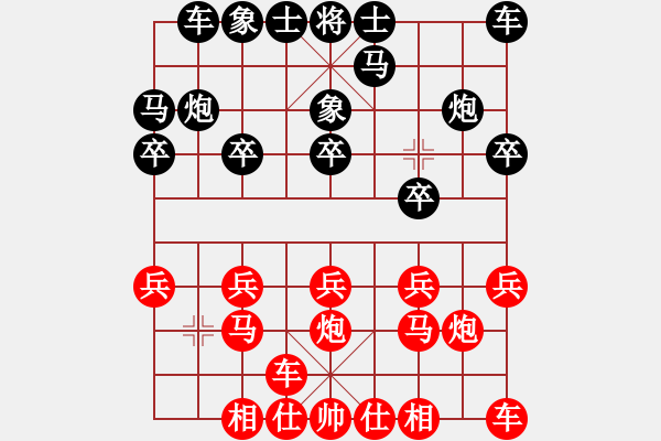 象棋棋譜圖片：橫才俊儒[紅] -VS- 守望幸福[黑] - 步數(shù)：10 