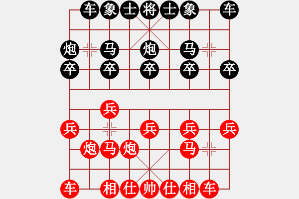 象棋棋譜圖片：中炮應(yīng)過(guò)宮炮之紅正馬（旋風(fēng)V7.0后和旋風(fēng)V5.0） - 步數(shù)：10 