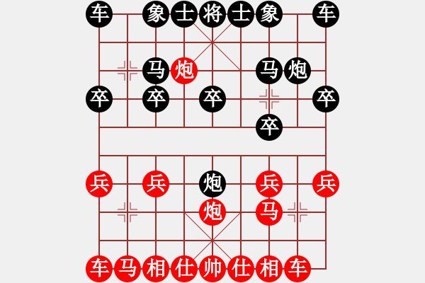 象棋棋譜圖片：中炮對列炮 后勝 - 步數(shù)：10 