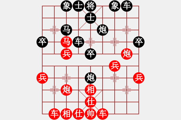 象棋棋譜圖片：葬心紅勝TBC很有幾招【仙人指路對(duì)中炮】 - 步數(shù)：30 