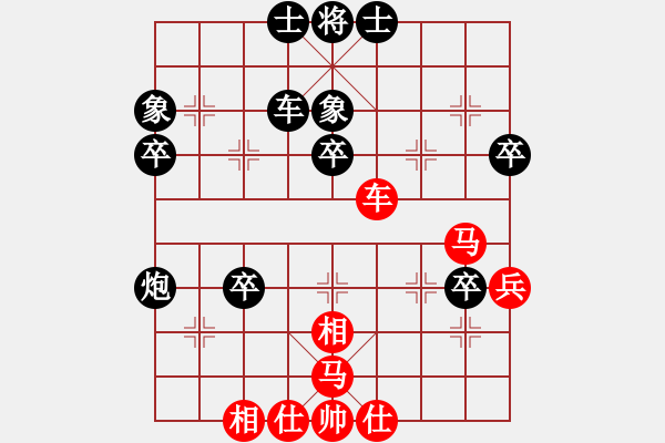 象棋棋谱图片：向文军(9级)-负-西柳王老(2段) - 步数：40 
