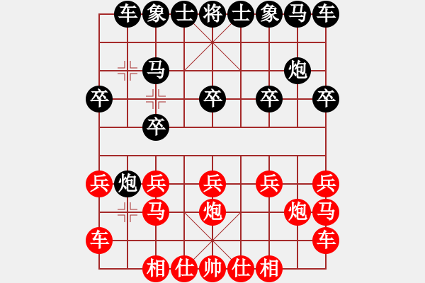 象棋棋譜圖片：橫才俊儒[紅] -VS- 豬頭豬腦[黑] - 步數(shù)：10 