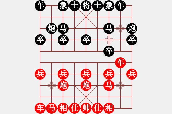 象棋棋譜圖片：后手強挺7卒五變巡河車（炮八平七之車二平六） - 步數(shù)：10 