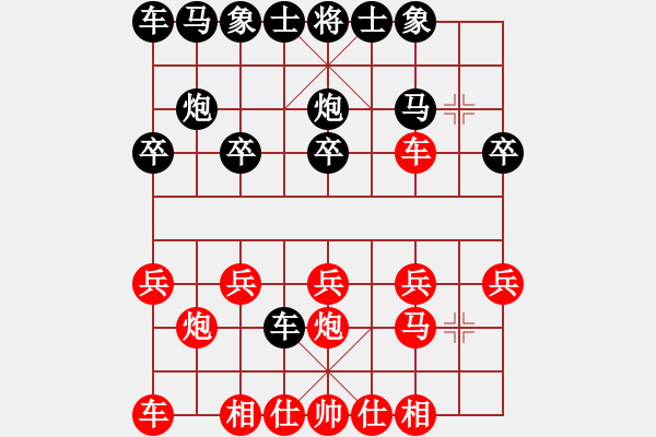 象棋棋譜圖片：第5局 順炮直車過河對橫車先平右肋 - 步數(shù)：10 