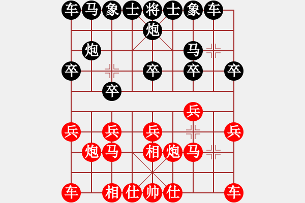 象棋棋譜圖片：熱血盟_F飛鴻踏雪[紅] -VS- 熱血盟●溫柔一刀[黑] - 步數(shù)：10 