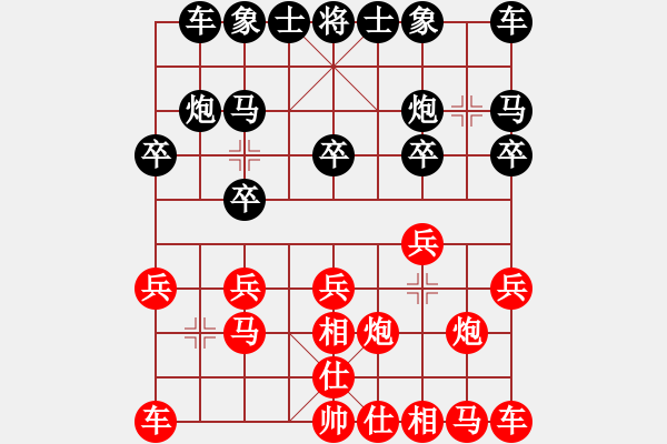 象棋棋譜圖片：【子集】A01上仕局（我進(jìn)7卒 紅2炮八平四我2馬8進(jìn)7 我4脫譜走馬8進(jìn)9應(yīng)走馬8進(jìn)7 實(shí)戰(zhàn)355 - 步數(shù)：10 