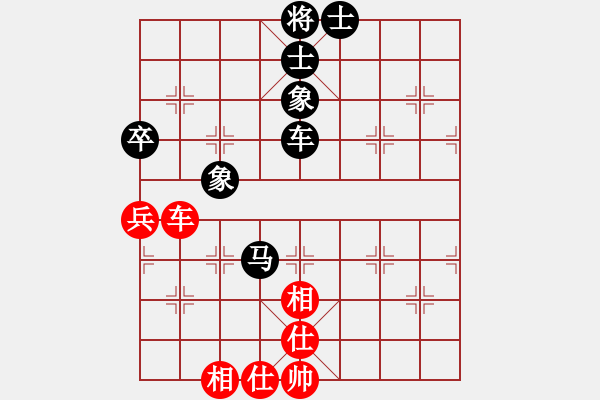 象棋棋譜圖片：車馬對頭兵對單車士象全 - 步數(shù)：70 