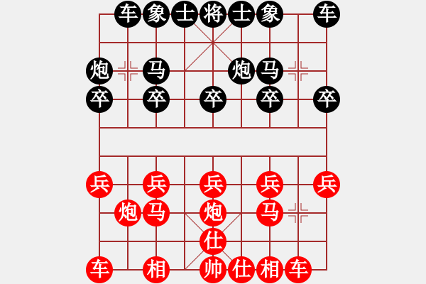 象棋棋譜圖片：中炮對右三步虎（例局之七） - 步數(shù)：10 