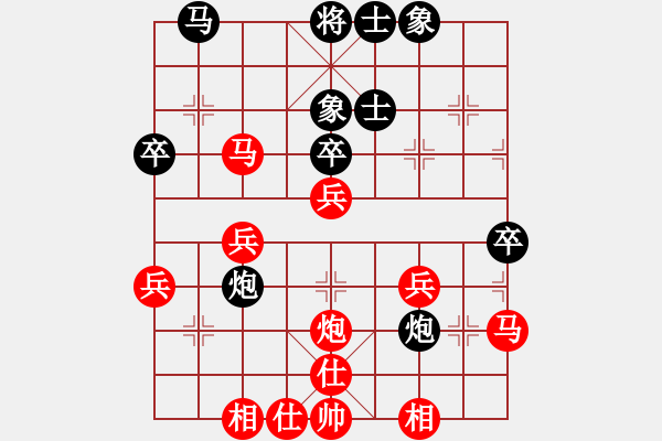 象棋棋譜圖片：夏激揚(yáng)紅負(fù)池中清水【五七炮互進(jìn)三兵對(duì)屏風(fēng)馬邊卒右馬外盤(pán)河 紅左橫車(chē)】｛注｝ - 步數(shù)：40 