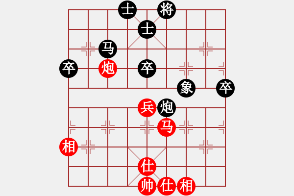 象棋棋譜圖片：屏風(fēng)馬應(yīng)五六炮進七兵過河車（旋風(fēng)14層后勝巫師大師級） - 步數(shù)：60 