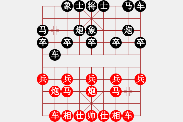 象棋棋譜圖片：中炮局（紅勝） - 步數(shù)：10 