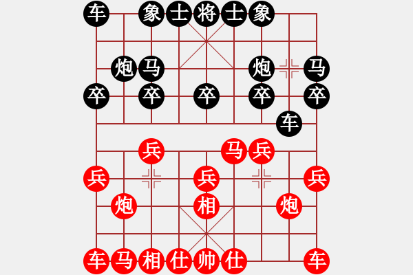 象棋棋谱图片：fangxiuyu(3弦)-负-鸳鸯屏风马(7弦) - 步数：10 