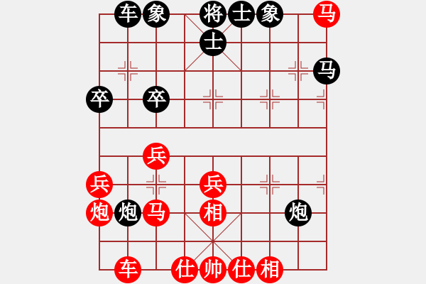 象棋棋譜圖片：戰(zhàn)旗(9段)-和-岳家軍戰(zhàn)龍(6段) - 步數(shù)：40 