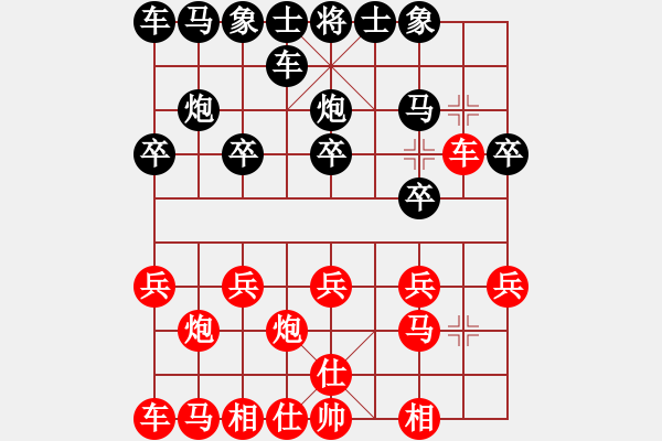 象棋棋谱图片：过宫炮卒7进1变例如此红不好开展 - 步数：10 