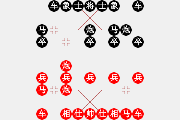 象棋棋譜圖片：金鉤炮對(duì)單提馬后補(bǔ)中炮 - 步數(shù)：10 