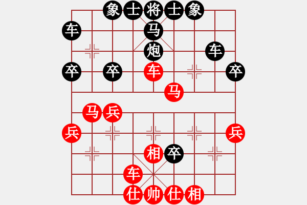 象棋棋譜圖片：華砣(2段)-和-降龍尊者(8段)中炮過(guò)河車互進(jìn)七兵對(duì)屏風(fēng)馬右橫車 - 步數(shù)：40 