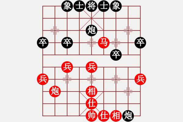 象棋棋譜圖片：負(fù)分太后 魚[紅] -VS- 永遠(yuǎn)不說再見[黑](2) - 步數(shù)：40 