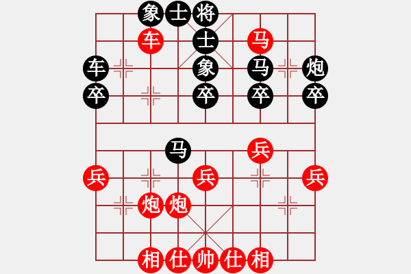 象棋棋譜圖片：himan(9段)-勝-弱點(diǎn)(7段) 中炮兩頭蛇對(duì)左三步虎 - 步數(shù)：35 