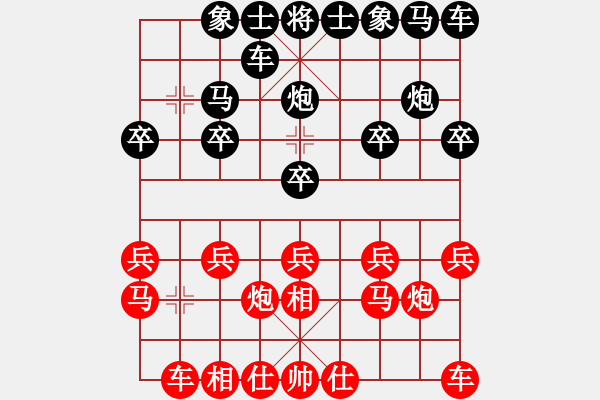 象棋棋譜圖片：莫耍鄙[紅] -VS- 橫才俊儒[黑] - 步數(shù)：10 