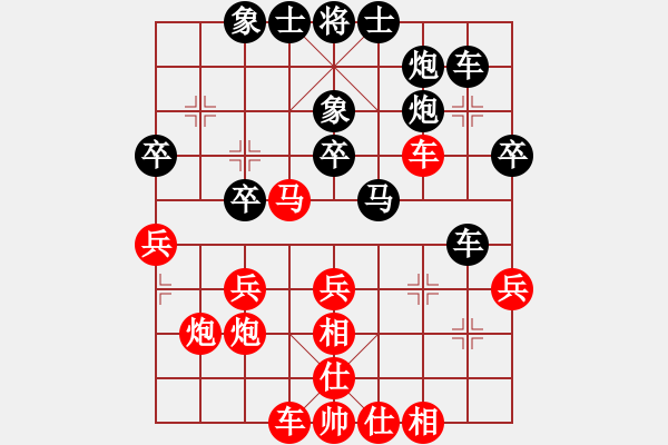 象棋棋谱图片：Qua Cung Phao. Hau C7.1 - 步数：40 