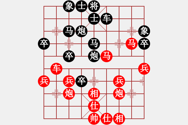 象棋棋譜圖片：小鳥[紅] -VS- 橫才俊儒[黑] - 步數(shù)：40 