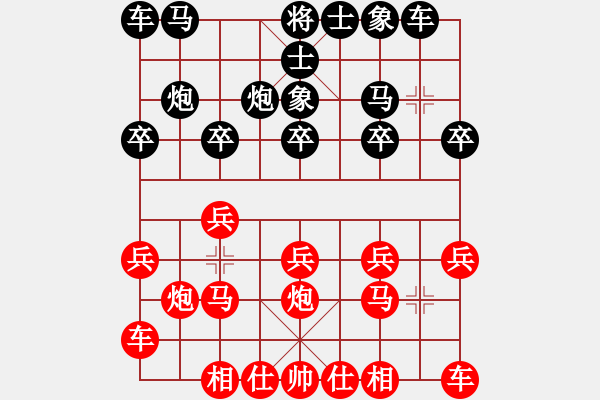 象棋棋譜圖片：初學(xué)者之一(4段)-和-慕林杉(4段) - 步數(shù)：10 