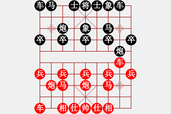 象棋棋譜圖片：小亮-負-QQ棋友(中炮巡河車對屏風馬左馬)- - 步數(shù)：10 