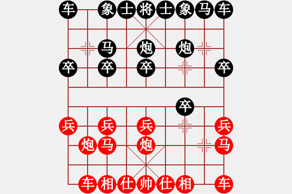 象棋棋譜圖片：測(cè)評(píng) 后手對(duì)仙人指路對(duì)順炮 對(duì)譜的理解 - 步數(shù)：10 