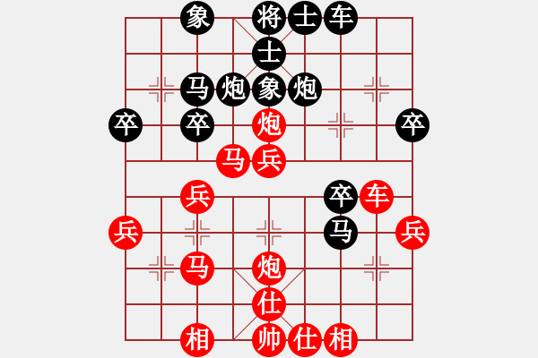 象棋棋譜圖片：贏一盤(pán)實(shí)在難[紅先勝] -VS- konkaqd111[黑] 順炮直車對(duì)緩開(kāi)車 - 步數(shù)：30 