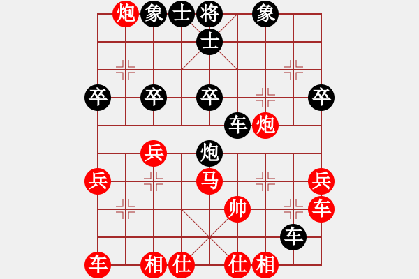 象棋棋譜圖片：初學(xué)者之一(7段)-負(fù)-蜀山老溫(8段) - 步數(shù)：34 