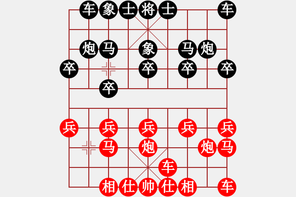 象棋棋譜圖片：1661局 C10-中炮右橫車對屏風(fēng)馬-天天AI選手 紅先負(fù) 小蟲引擎23層 - 步數(shù)：10 