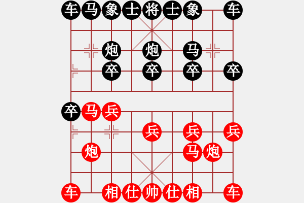 象棋棋谱图片：李雪松 先和 陆伟韬 - 步数：10 
