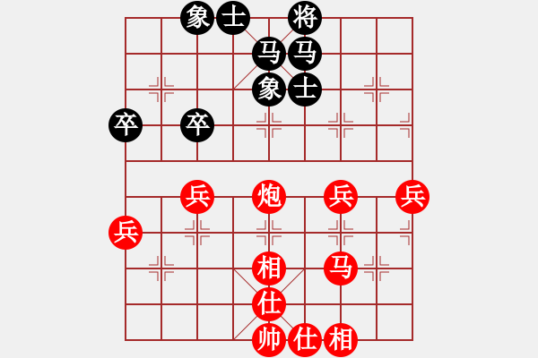 象棋棋譜圖片：進(jìn)兵對(duì)起馬（轉(zhuǎn)紅屏風(fēng)馬對(duì)黑中炮雙正馬）nzbdwm 勝 象棋糕手 - 步數(shù)：54 