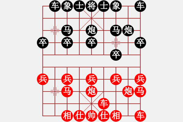 象棋棋譜圖片：江[紅] -VS- 梅花不過五[黑] - 步數(shù)：10 