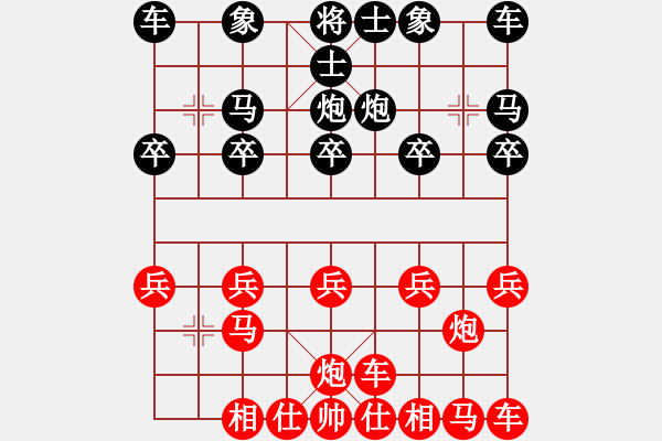 象棋棋譜圖片：橫才俊儒[紅] -VS- 爺們[黑] 虛懷若谷 - 步數(shù)：10 