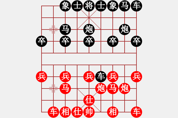 象棋棋譜圖片：佳佳測試一(4段)-和-蒲松齡(6段) 過宮炮對橫車 - 步數(shù)：10 