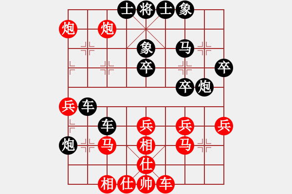 象棋棋譜圖片：仙人指路對(duì)卒底炮 紅右中炮黑進(jìn)馬    榆樹(shù)三賤客(1段)-負(fù)-吃魚(yú)魚(yú)(7段) - 步數(shù)：40 