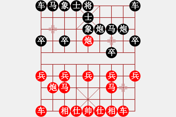 象棋棋譜圖片：中局失算 殘局失利 鋒炮王[紅] -VS- 汕頭閑人[黑] - 步數(shù)：10 