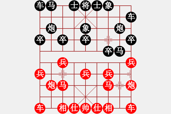 象棋棋谱图片：周平荣 先和 杨辉 - 步数：10 