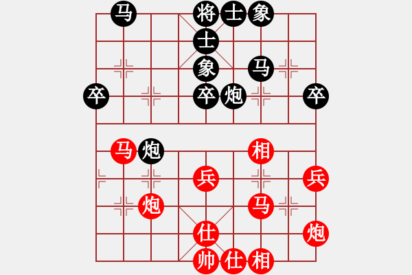 象棋棋譜圖片：滿山讀秒狗(天罡)-和-商業(yè)庫匯總(北斗) - 步數(shù)：40 