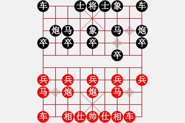 象棋棋譜圖片：《學(xué)習(xí)大師后手》邊炮橫車屏風(fēng)馬進(jìn)7卒破五七炮單提馬左車過(guò)河 - 步數(shù)：10 