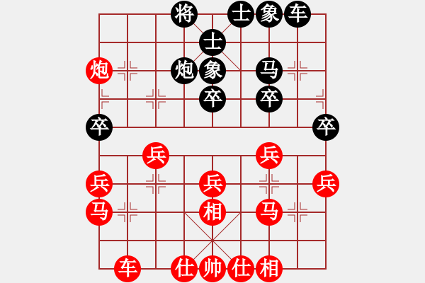 象棋棋譜圖片：bbbo002[紅] -VS- 富竹0917[黑] - 步數(shù)：30 