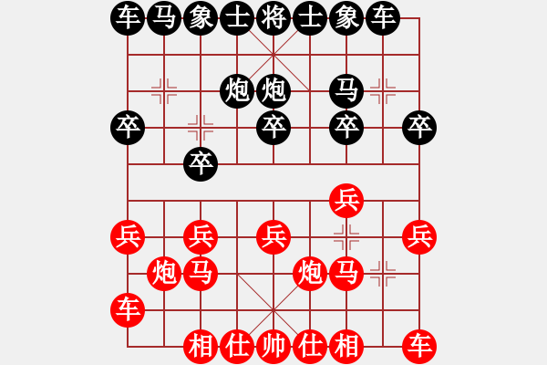 象棋棋谱图片：天天[红] -VS- 横才俊儒[黑] - 步数：10 