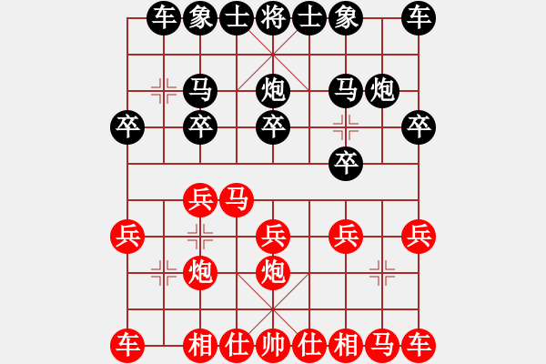 象棋棋譜圖片：負(fù)分太后 魚(yú)[紅] -VS- O(∩_∩)O哈！[黑] - 步數(shù)：10 