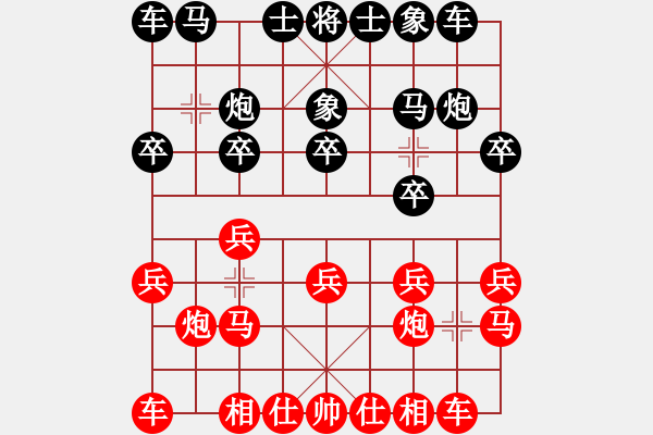 象棋棋谱图片：第五轮 河南 王兴业 先和 三原 裴猛 - 步数：10 
