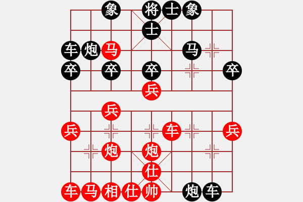 象棋棋譜圖片：廚行天下[664375155] -VS- 切克[237828826] - 步數(shù)：30 